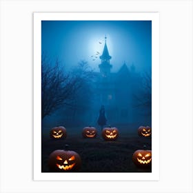 Haunting Halloween Greetings On A Misty Night (31) Art Print