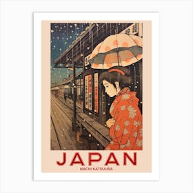 Nachi Katsuura, Visit Japan Vintage Travel Art 1 Art Print