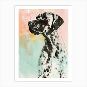 Spotted Pastel Watercolour Dog Art Print