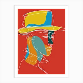 Man In Hat Style Abstract 1 Art Print