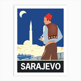 Sarajevo at Night, Bosnia Art Print