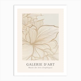 Galerie D'Art Abstract Abstract Beige Floral 3 Art Print