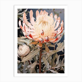 Flower Illustration Protea 4 Art Print