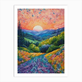 Sunset Road Art Print