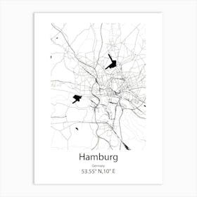 Hamburg,Germany Minimalist Map Art Print