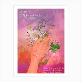 Aquarius Healing Herbs Art Print