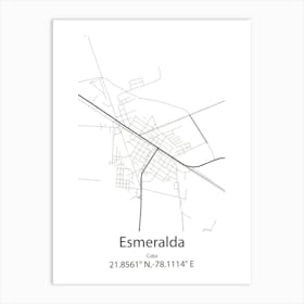 Esmeralda,Cuba Minimalist Map Art Print