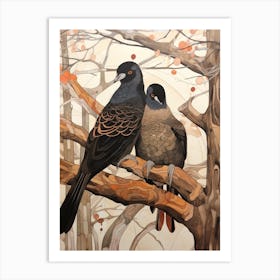 Art Nouveau Birds Poster Pigeon 3 Art Print