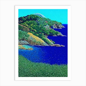 Atlantic Islands Of Galicia National Park Spain Pointillism Art Print