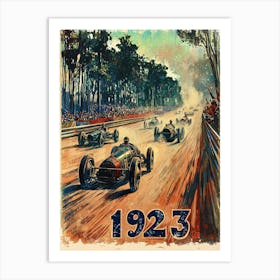 Aihrgdesign A Vintage Sports Poster For The Inaugural 24 Hour 9a712dd0 6e1b 42c2 9daf 201df069ac03 2 Art Print