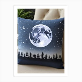 Moonlight Cushion Cover Art Print