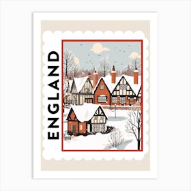 Retro Winter Stamp Poster Stratford Upon Avon United Kingdom 2 Art Print