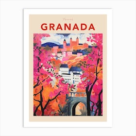 Granada Spain Fauvist Travel Poster Art Print