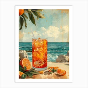 Iced Tea On The Beach Art Print