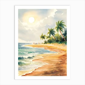 Watercolor Of A Beach Art Print