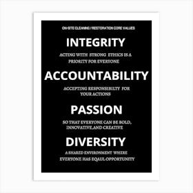 Core Values Art Print