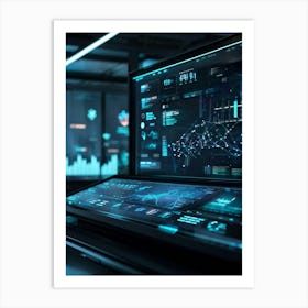 Advanced Digital Interface Showcasing Scientific Data Analysis Powered By Artificial Intelligence N (1) Art Print