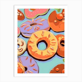 Colourful Donuts Illustration 4 Art Print