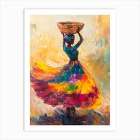 African Woman With Basket 1 Art Print