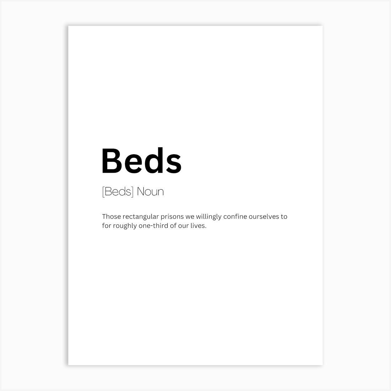Beds Definition Meaning 1 Art Print by Kaigozen