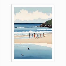 People On The Beach Painting (31) Art Print