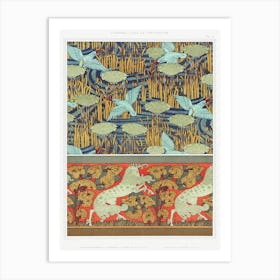 Kingfishers And Butome In Umbel, Wallpaper From The Animal In The Decoration (1897), Maurice Pillard Verneuil Art Print