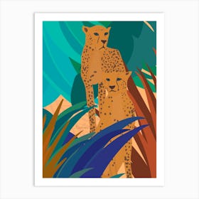 Cheetahs In The Jungle 1 Art Print