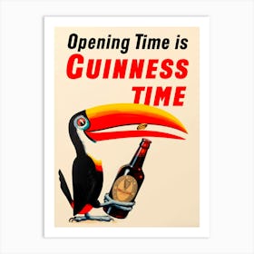 Guiness Toucan Vintage Poster Cocktails Kitchen Art Print