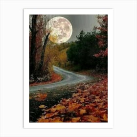 Full Moon In Autumn Art Print