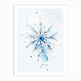 Water, Snowflakes, Minimalist Watercolour 3 Art Print