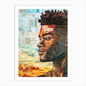 Mosaic Portrait Of A Man Art Print