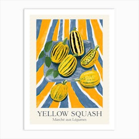 Marche Aux Legumes Yellow Squash Summer Illustration 4 Art Print