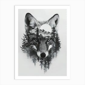 Wolf In The Forest 3 Art Print