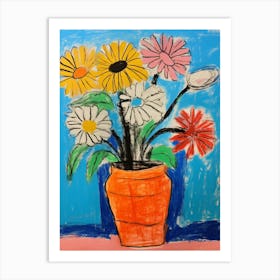 Flower Painting Fauvist Style Calendula 1 Art Print