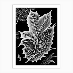 Cherry Leaf Linocut 3 Art Print