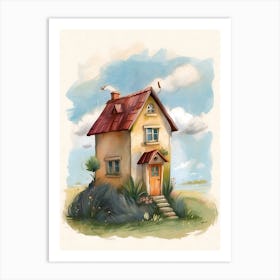 Watercolor House Illustration Art Print