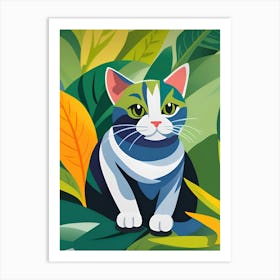 Cat In The Jungle 2 Art Print