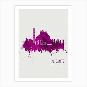 Alicante Spain City Purple Art Print