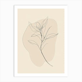 Line Drawing Of A Plant 3 Art Print