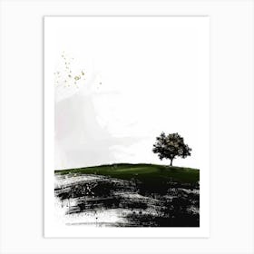 Tree On A Hill 2 Art Print