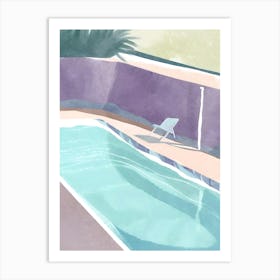 Swimming Pool blue Art Print