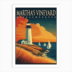 Martha's Vineyard, Massachusetts - Lighthouse Art Print