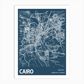 Cairo Blueprint City Map 1 Art Print
