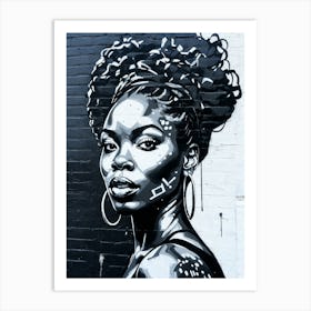 Graffiti Mural Of Beautiful Black Woman 236 Art Print