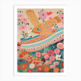 Maximalist Bird Painting Lark 2 Art Print