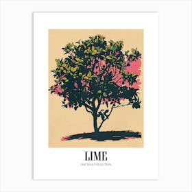 Lime Tree Colourful Illustration 3 Poster Art Print
