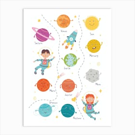 Cute Planet Solar System Art Print