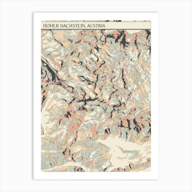 Hoher Dachstein Austria Hillshade Map Art Print