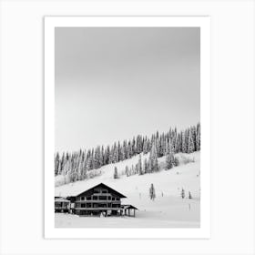 Revelstoke, Canada Black And White Skiing Poster Art Print
