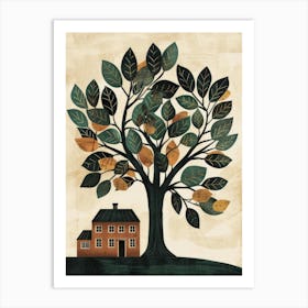 House And Tree Canvas Print 1 Art Print